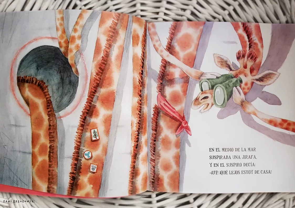 Ilustración infantil del cuento En el medio de la mar