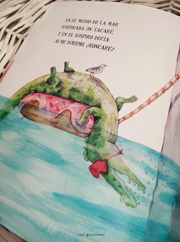 Ilustración infantil del cuento En el medio de la mar