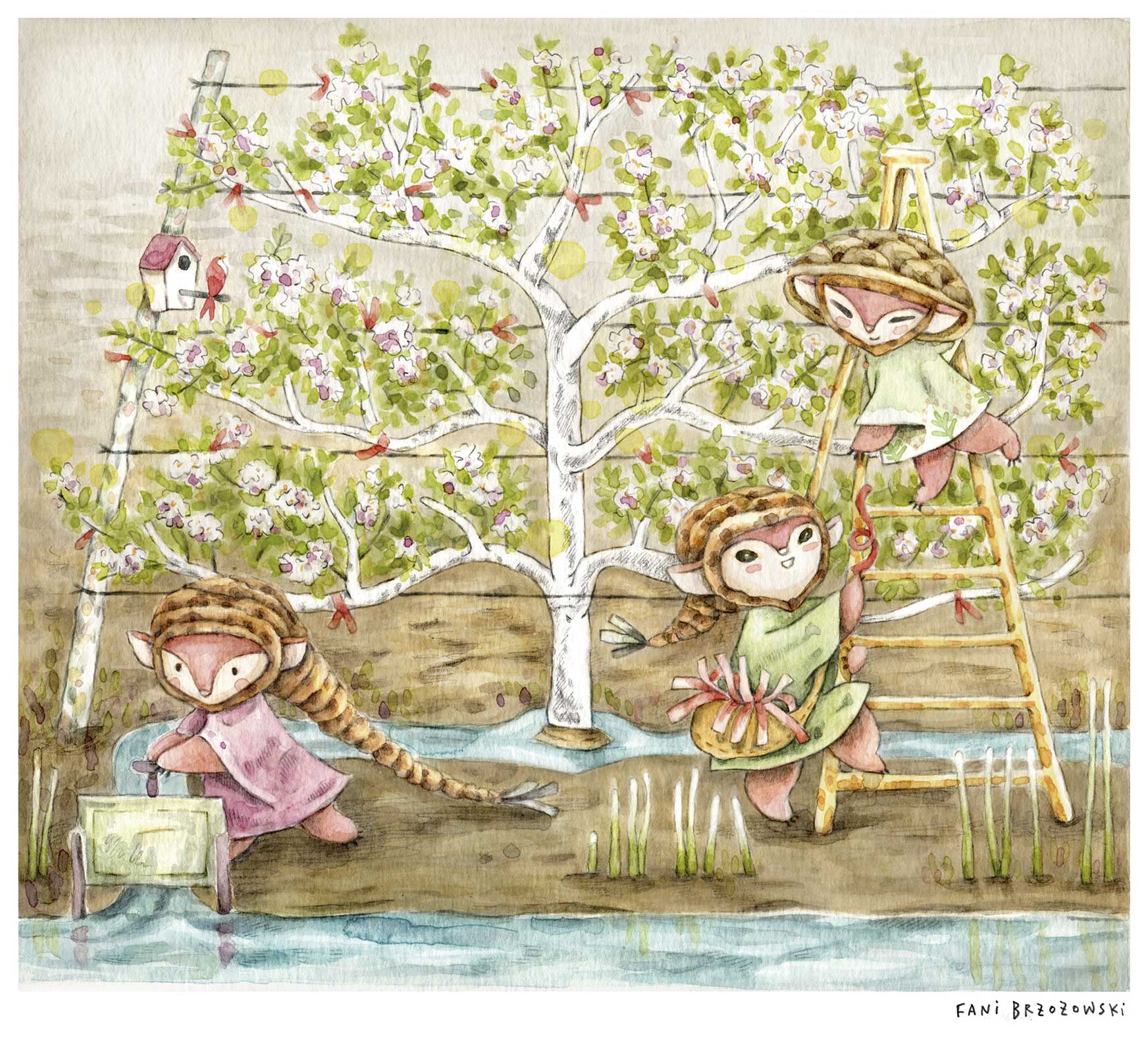 Ilustración infantil llamada Fruticultura