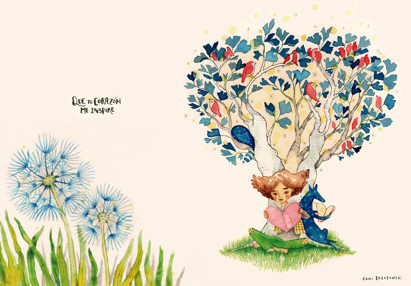 Ilustración infantil del cuento Niña