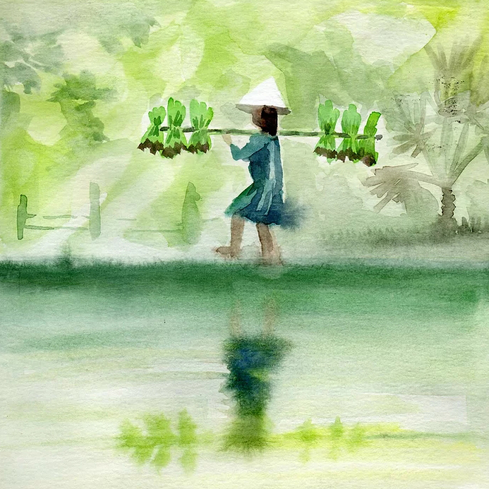 Acuarela tradicional